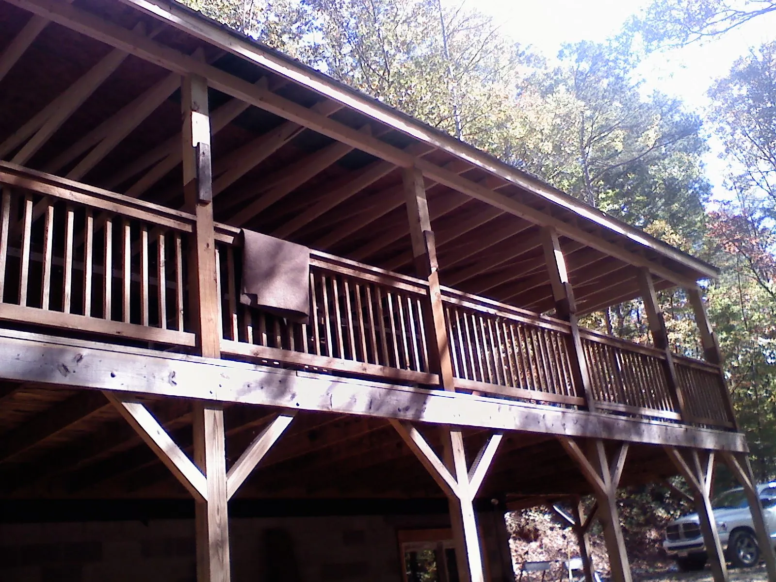 Timber framing under a new elevated porch and deck — Roof Leak Repair in Orviston by Roofing Brothers